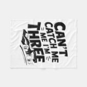 Kids Cant Catch Me I'm Three 3 Yr Old Boy 3rd Race Fleece Deken (Voorkant (Horizontaal))