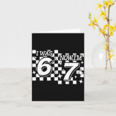 Kids Checkered I Was 6 Now Im 7 Birthday Seven Yea Kaart (Gele Bloem)