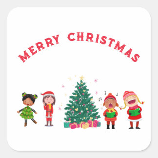 KIDS CHILDLIKE WONDER MERRY VIERKANTE STICKER