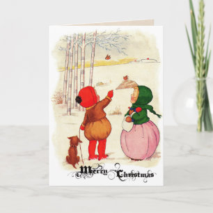 Kids Christmas Card Feestdagen Kaart