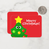 Kids Christmas Cartoon Christmas Tree Notitiekaartje (Voorkant / Achterkant in situ)
