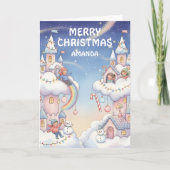 Kids Christmas Cloud Castle Magic Feestdagen Kaart (Voorkant)