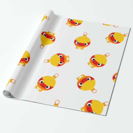 Kids Christmas Cute Cartoon Tree Ornaments Cadeaupapier (Uitgerold)