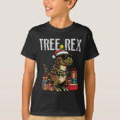 Kids Christmas Dinosaur Tree Rex Xmas Trex Toddler T-shirt (Voorkant)