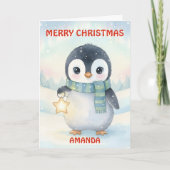 Kids Christmas Little Penguin Magic Feestdagen Kaart (Voorkant)