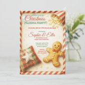 Kids Christmas Pajama Party Holiday Sleepover Kaart (Staand voorkant)