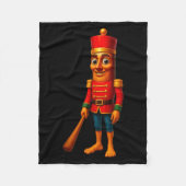 Kids Christmas Pajama Tung Sahur Nutcracker Brainr Fleece Deken (Voorkant)