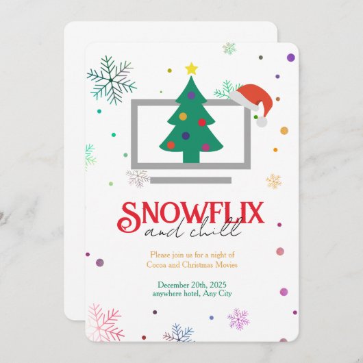 Kids Christmas Party Invitation Kaart (Voorkant / Achterkant)