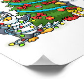 Kids Christmas Penguin Christmas Tree Lights Baubl Poster (Hoek)