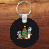 Kids Christmas Penguin Christmas Tree Lights Baubl Sleutelhanger (Voorkant)