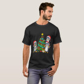 Kids Christmas Penguin Christmas Tree Lights Baubl T-shirt (Voorkant volledig)
