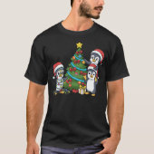Kids Christmas Penguin Tshirt Christmas Tree Light (Voorkant)