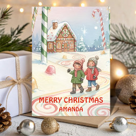 Kids Christmas Peppermint Forest Trail Feestdagen Kaart