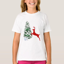 Kids Christmas Reindeer T-Shirt - Fun Holiday Shir