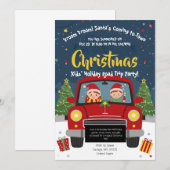 Kids Christmas Road Trip Car Holiday Party Card Kaart (Voorkant / Achterkant)