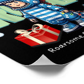 Kids Christmas Roar Dinosaur Kids Boys Xmas Gift  Poster (Hoek)