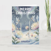 Kids Christmas Winter Fairy Garden Feestdagen Kaart (Voorkant)