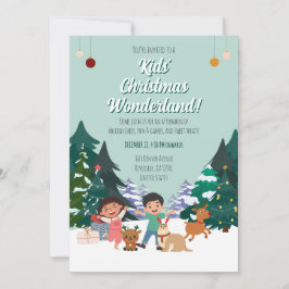 Kids Christmas Wonderland Party Holiday Forest  Kaart