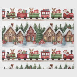 Kids Christmas Wrapping Paper – Toyland and Train  Cadeaupapier