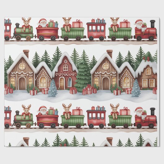 Kids Christmas Wrapping Paper – Toyland and Train  Cadeaupapier (Vlak)