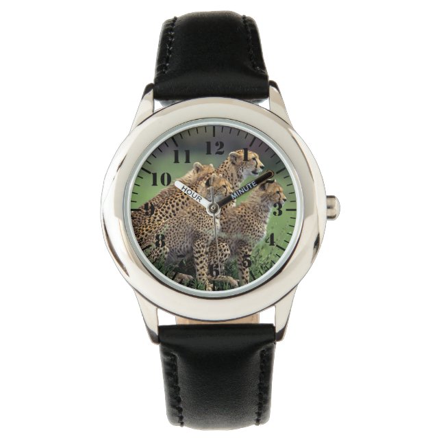 Kids Classic Watch/Wildlife Cheetah's Horloge (Voorkant)