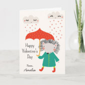 Kids Classroom Cute Hedgehog Valentine's Day Kaart (Voorkant)
