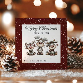 Kids Classroom Deer Themed Feestdagenkaart