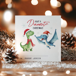 Kids Classroom Dinosaur Christmas Holiday Feestdagenkaart