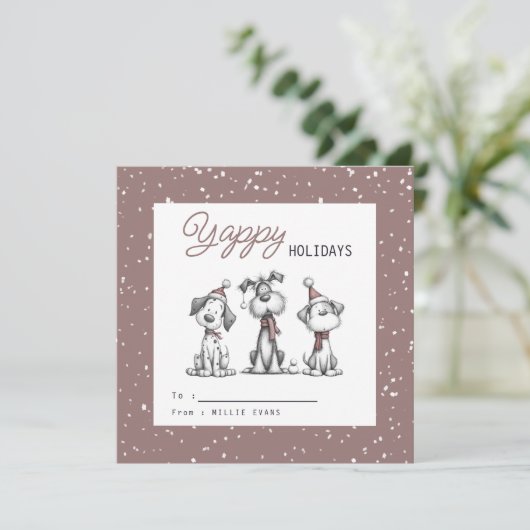 Kids Classroom Dog Themed Yappy Holidays Feestdagenkaart (Staand voorkant)