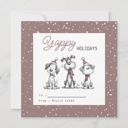Kids Classroom Dog Themed Yappy Holidays Feestdagenkaart (Voorkant)