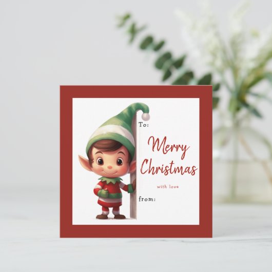 Kids Classroom Elf Christmas Holiday Card Feestdagenkaart (Staand voorkant)