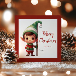 Kids Classroom Elf Christmas Holiday Card Feestdagenkaart
