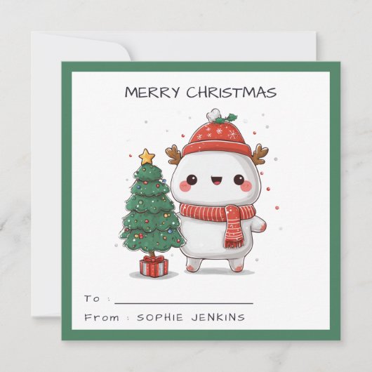 Kids Classroom Kawaii reindeer Christmas Holiday Feestdagenkaart (Voorkant)