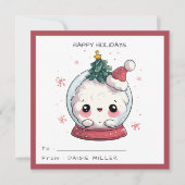 Kids Classroom Kawaii Snow Globe Christmas Holiday Feestdagenkaart (Voorkant)