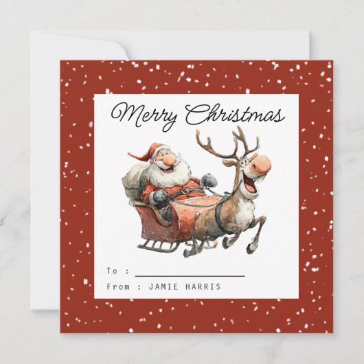 Kids Classroom Santa In His Sleigh Feestdagenkaart (Voorkant)