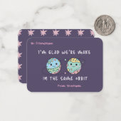 Kids Classroom Valentine Space Friendship Card Notitiekaartje (Voorkant / Achterkant in situ)