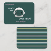 Kids Classroom Valentines Card – Space Theme Notitiekaartje (Voorkant / Achterkant)