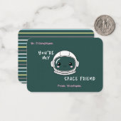 Kids Classroom Valentines Card – Space Theme Notitiekaartje (Voorkant / Achterkant in situ)