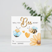 Kids Classroom Will You Bee Mine? Valentines Day Feestdagenkaart (Staand voorkant)