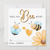 Kids Classroom Will You Bee Mine? Valentines Day Feestdagenkaart (Voorkant)