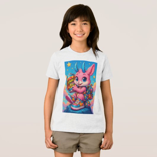 Kids' Colorful Bunny Power T-Shirt (Voorkant volledig)