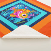Kids Colorful Fish Sherpa Deken (3/4)