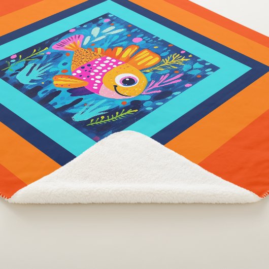Kids Colorful Fish Sherpa Deken (3/4)