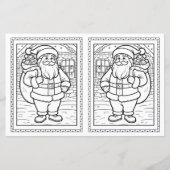 Kids Coloring Santa Paper Christmas Card Template (Voorkant)