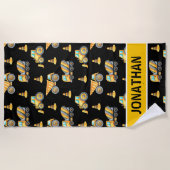 Kids' Construction Truck – Fun & Customizable Strandlaken (Voorkant)