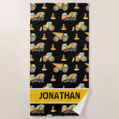 Kids' Construction Truck – Fun & Customizable Strandlaken (Voorkant)