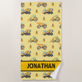 Kids' Construction Truck – Fun & Customizable Strandlaken (Voorkant)