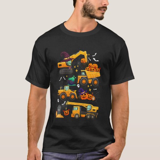 Kids Construction Vehicle Halloween Crane Truck Pu T-shirt (Voorkant)