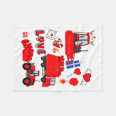 Kids Construction Vehicle Valentine Crane Truck Cu Fleece Deken (Voorkant (Horizontaal))
