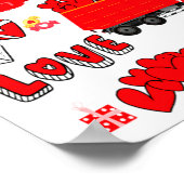 Kids Construction Vehicle Valentine Crane Truck Cu Poster (Hoek)